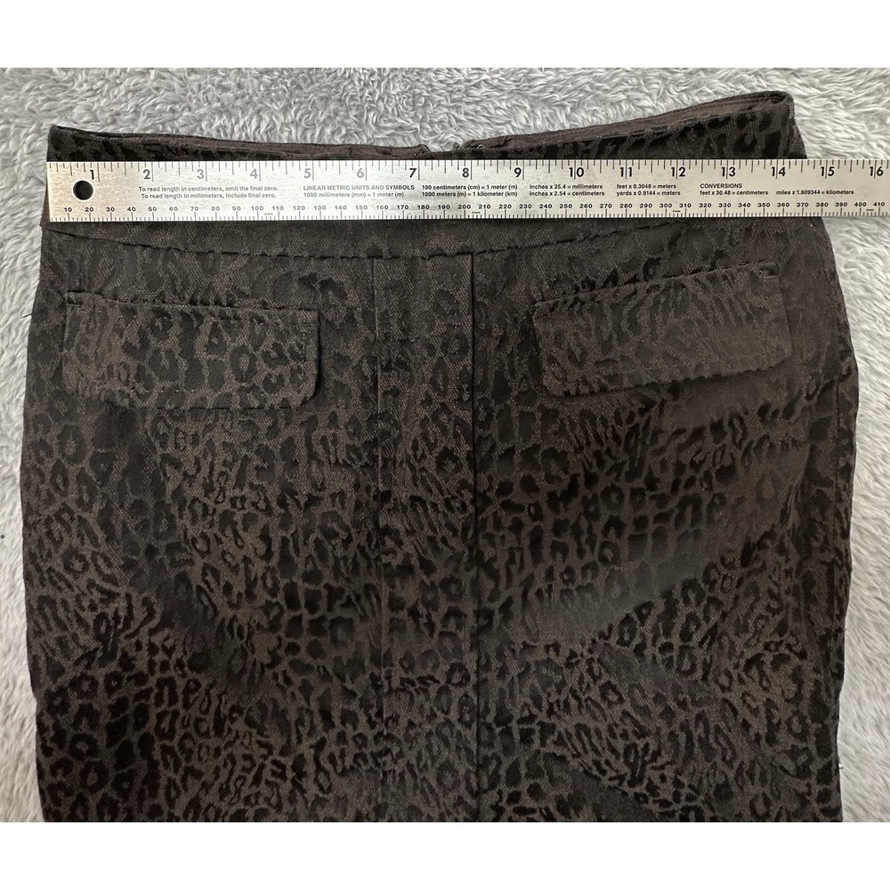 Ann Taylor Skirt Size 2 Brown Leopard‎ With Faux Pockets Wool - Picture 6 of 6